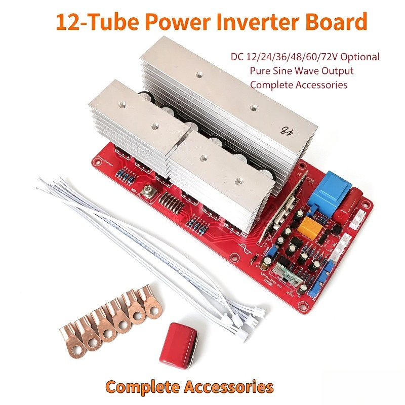 Pure Sine Wave Inverter Board 24V 48V - แผงวงจรหลักอินเวอร์เตอร์คลื่นไซน์บริสุทธิ์ 12 ท่อ ความถี่ไฟฟ้า 12V 24V