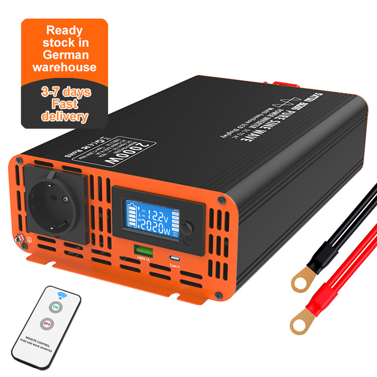 Power Inverter 12V 220V 4000W Continuous - อินเวอร์เตอร์พลังงานแสงอาทิตย์แบบออฟกริด คลื่นไซน์บริสุทธิ์ กำลังไฟฟ้าต่อเนื่อง 2000 วัตต์ แปลงไฟจากกระแสตรง